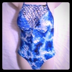Blue & white tye dye one piece
